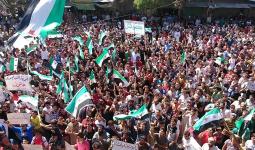 مظاهرة سابقة في كفرنبل - إدلب.