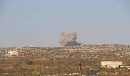 تصاعد دخان القصف - الدفاع المدني إدلب