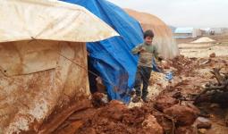 غرق مخيمات النازحين في الشمال السوري