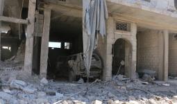 آثار الدمار نتيجة القصف الجوي والبري على معرة النعمان - الدفاع المدني