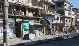 آثار الدمار نتيجة القصف الجوي والبري على معرة النعمان - الدفاع المدني