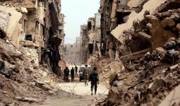 آثار الدمار جراء القصف الذي تعرض له مخيم اليرموك