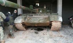 إحدى الدبابات التي اغتنمها الثوار في ريف إدلب
