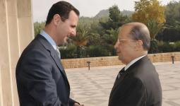 بشار الأسد خلال لقاء بالرئيس اللبناني ميشيل عون