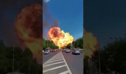 لحظة انفجار محطة الوقود في ورسيا