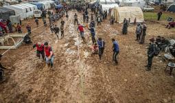 فعالية الطين داخل مخيم خالد في سرمدا بريف إدلب