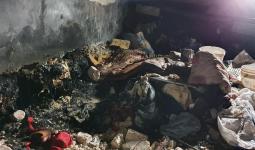 حريق في مخيم نبع الأمل شمالي إدلب