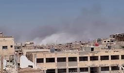 تصاعد دخان القصف في درعا البلد 23 8 2021