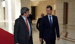ي بشار الأسد ووزير خارجية الإمارات الشيخ عبد الله بن زايد آل نهيان