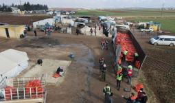 مساعدات من الهلال القطري للنازحين في إدلب