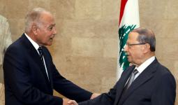 الرئيس اللبناني ميشال عون والأمين العام لجامعة الدول العربية أحمد أبو الغيط