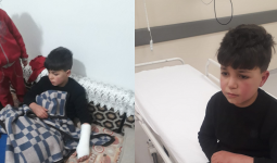 الطفل صُبحي حمامي خلال علاجه في المشفى بمدينة قونيا التركية