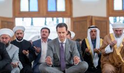 شار الأسد خلال صلاة العيد في حلب