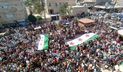 مظاهرة في أعزاز شمال حلب جمعة لن نصالح 12 آب 2022