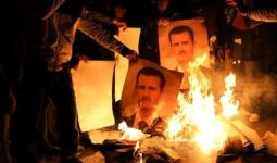 إحراق صور بشار الأسد