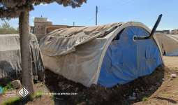 مخيم على أطراف مدينة أعزاز بريف حلب الشمالي - آرام