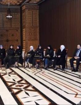 مجموعة من القبيسات فيس لقاء مع بشار الأسد بالعاصمة دمشق