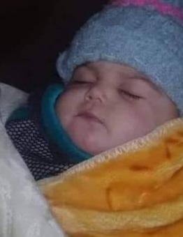 الطفلة المتوفاة في الحادث مايا حمدي علوش 7 أشهر