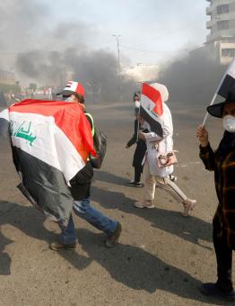 صورة أرشيفية من الاحتجاجات ضد الحكومة في العراق