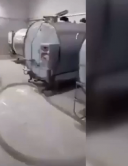 مشاهد من فيديو أثار ضجة من داخل مصنع حليب في تركيا