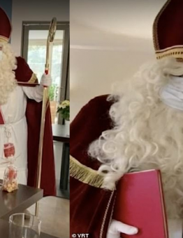 بابا نويل في دار مسنين بلجيكا - ديلي ميل