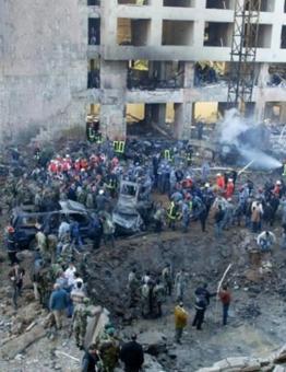 مكان اغتيال رفيق الحريري في لبنان بكمية كبيرة من المتفجرات