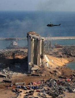 آثار الانفجار في العاصمة بيروت