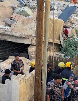 انهيار مبنى في عمان
