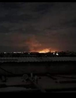 صورة للقصف الإسرائيلي على مطار حلب الدولي