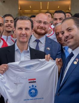 بشار الأسد خلال لقائه مع نادي الفتوة