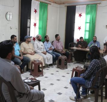 اجتماع رابط المهجرين السوريين في الباب
