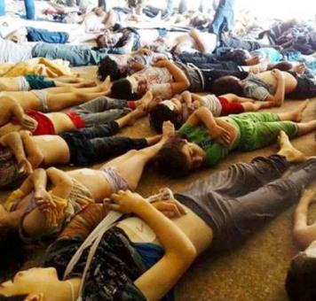 ضحايا مجزرة الكيماوي في الغوطة