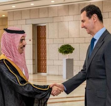 وزير خارجية السعودية يتلقي الاسد في دمشق