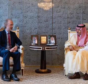 لقاء وزير الخارجية السعودي بالمبعوث الأممي لسوريا
