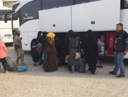 جانب من الوصول اللاجئين إلى تل أبيض