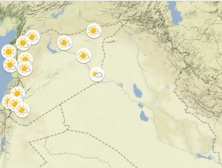 خريطة  الطقس في سوريا