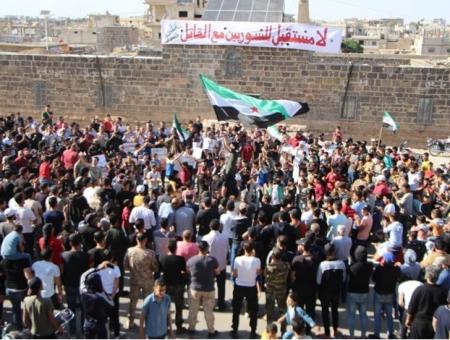 مظاهرات في درعا رفضاً للانتخابات الرئاسية