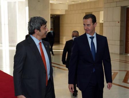بشار الأسد مع  عبدالله بن زايد