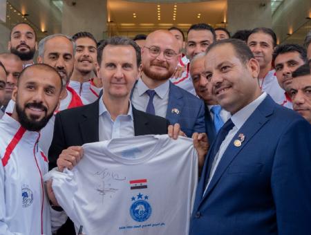بشار الأسد خلال لقائه مع نادي الفتوة