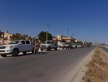 رتل عسكري لحركة أحرار الشام في طريقه لمنطقة عفرين