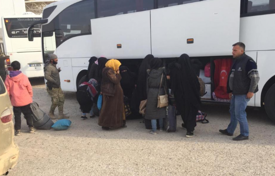 جانب من الوصول اللاجئين إلى تل أبيض
