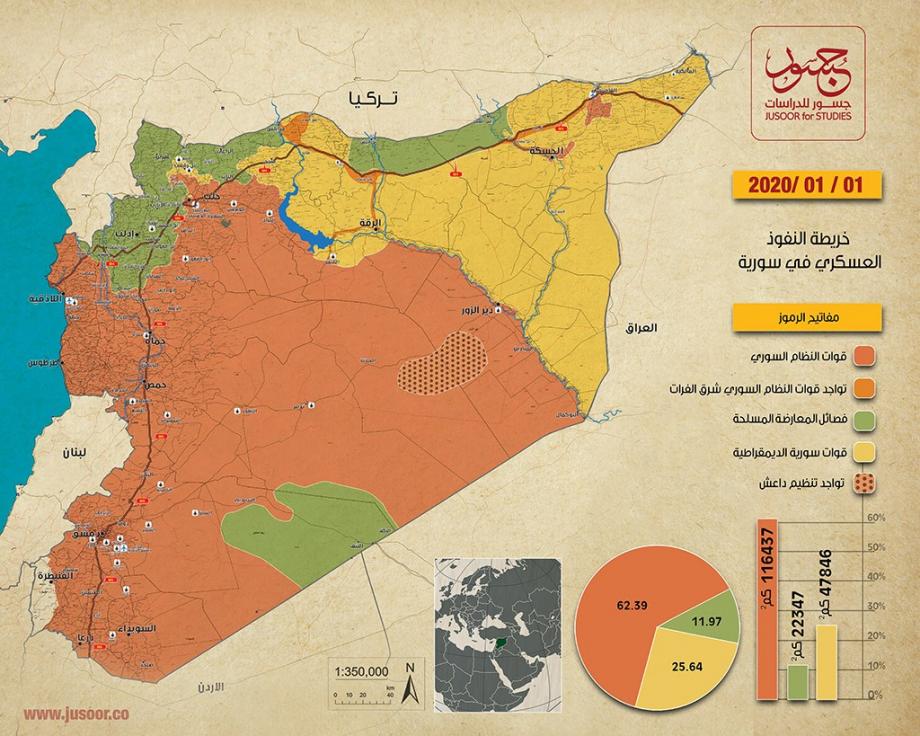 خريطة النفوذ العسكري في سوريا مطلع العام الجديد