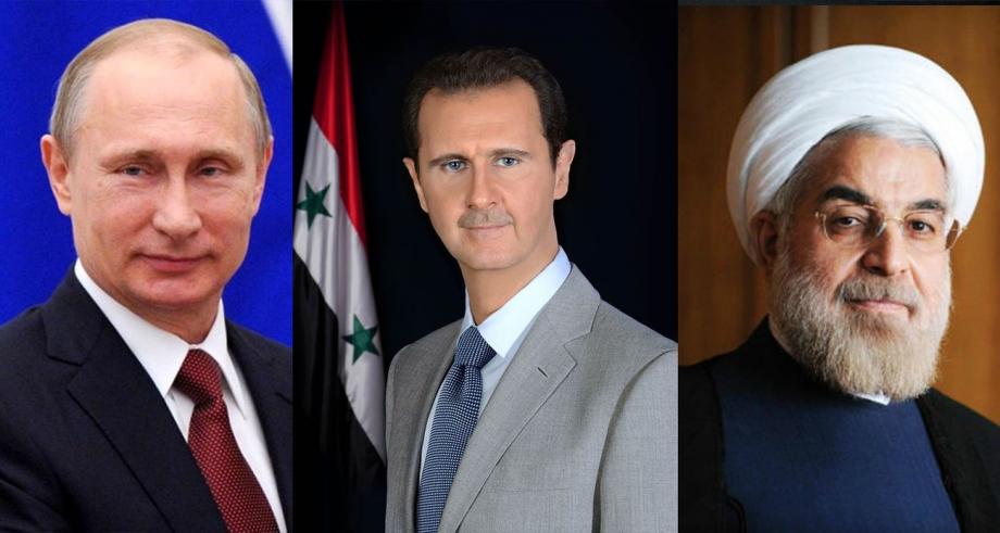 روحاني وبشار الأسد وبوتين
