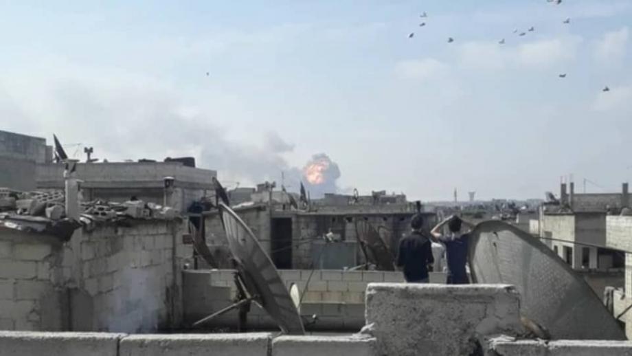 الانفجار في محيط معسكر "ابن الهيثم" على طريق تدمر