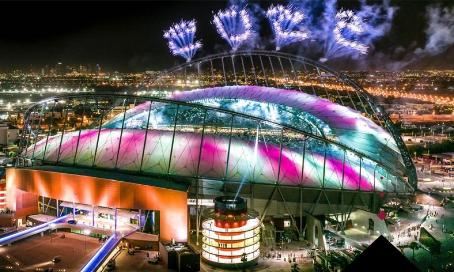 استاد خليفة الدولي في حفل افتتاحه بعد التعديلات التي أجريت عليه لاستضافة كأس العالم 2022 في قطر