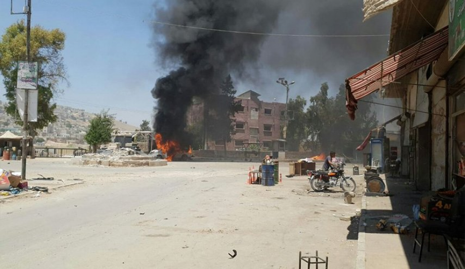 تفجير سابق بمدينة عفرين