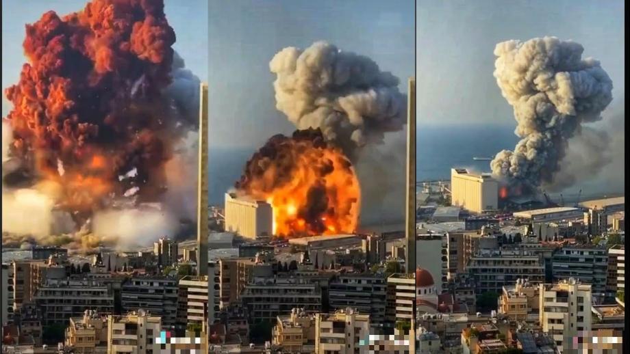 لحظة حدوث انفجار بيروت