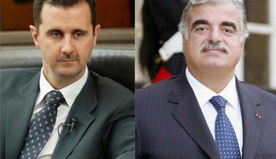 رفيق الحريري وبشار الأسد.