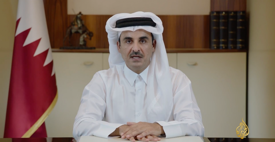 مشاركة أمير قطر بمؤتمر المانحين في باريس عبر الفيديو