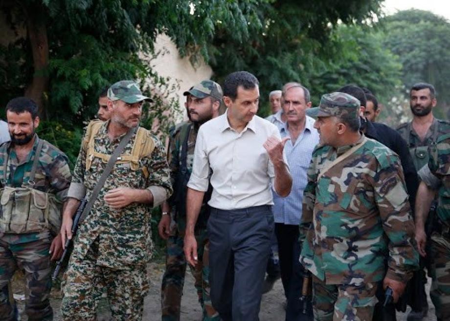 بشار الأسد مع ميليشياته